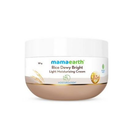 Mamaearth Rice Dewy Bright Light Moisturizing Cream with Rice Water & Niacinamide For Glass-Skin