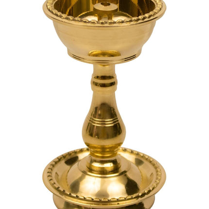 Spillbox Gold-Toned Brass Udupi Nanda Stand Diya Pooja Essential
