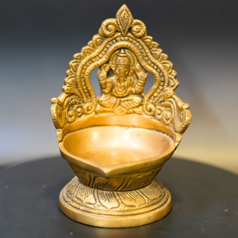 Brass Ganesha Diya