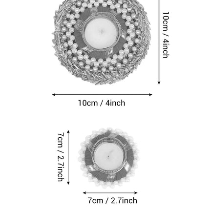 Tied Ribbons Set Of 5 Golden Diwali Dcoration Tealight Candle Holder