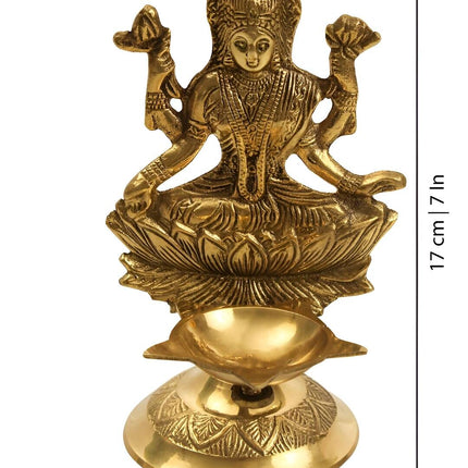 Spillbox Gold-Toned Brass Lakshmi Diya Pooja Essential