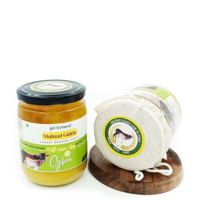 Gorochana 100% Source Traceable Desi Malnad Gidda A2 Full Moon Day Bilona Cow Ghee | Pure Ghee | Organic Ghee