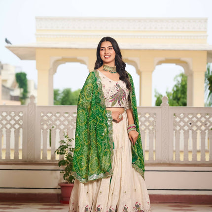 Aastha Fashion Off White Pure Tissue silk Designer Lehenga Choli Collection