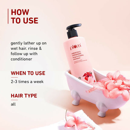 Plum Hibiscus & Ceramides Shampoo For Long, Healthy Hair