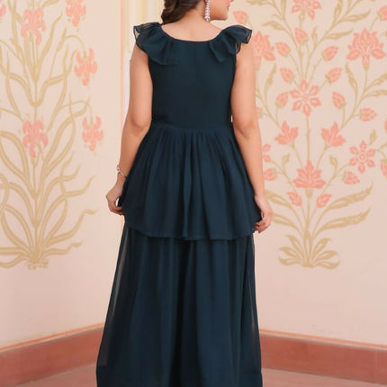 Aastha Fashion Rama Faux Blooming Beads Embroidered work Party Wear Designer Gown