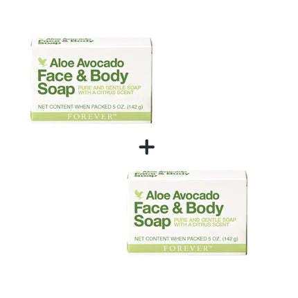 FOREVER ALOE AVOCADO FACE AND BODY SOAP (150G) - PACK OF 2