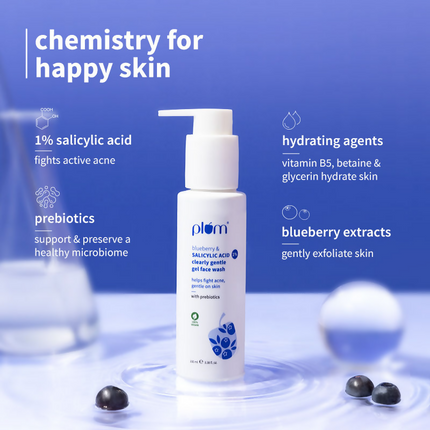 Plum Blueberry & Salicylic Acid 1% Clearly Gentle Gel Face Wash