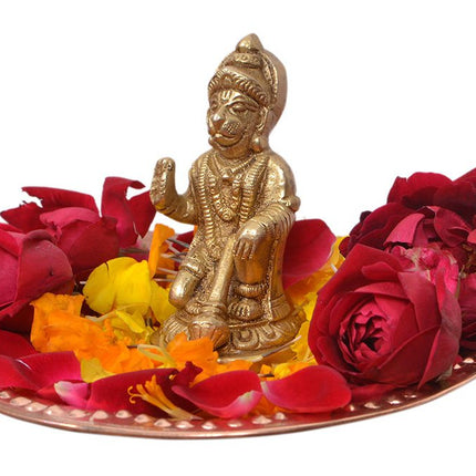 Kannssky Brass Hanuman Statue for Home Religious Decorative Idol