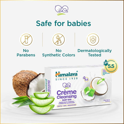 Himalaya Herbals Creme Cleansing Baby Bar For Baby's Sensitive Skin