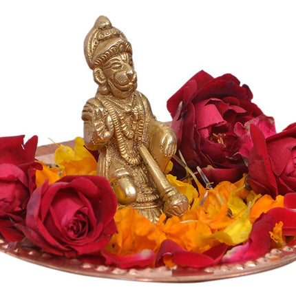 Kannssky Brass Hanuman Statue for Home Religious Decorative Idol
