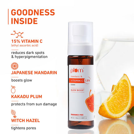 Plum 1.5% Vitamin C Toner with Mandarin for Glowing Skin