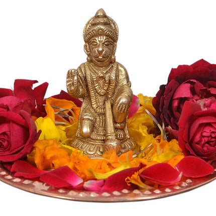 Kannssky Brass Hanuman Statue for Home Religious Decorative Idol
