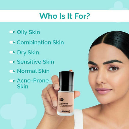 The Derma Co 2% Niacinamide High Coverage Foundation-07 Cinnamon