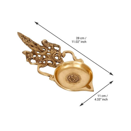 eCraftIndia Gold-Toned Carved Diya