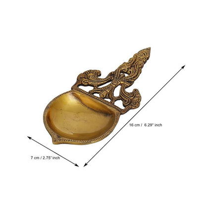 eCraftIndia Beige Ethnic Design Diya With Handle