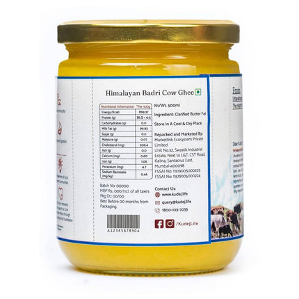 Kudej Himalayan Badri Cow A2 Ghee | Natural and Organic Ghee | Desi Cow Ghee