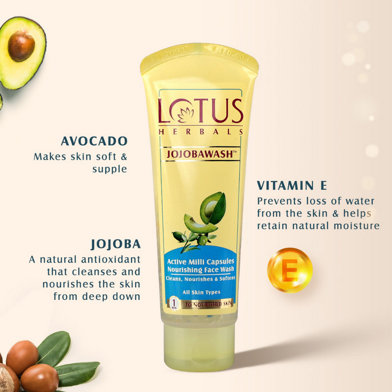 Lotus Herbals Jojobawash Active Milli Capsules Nourishing Face Wash