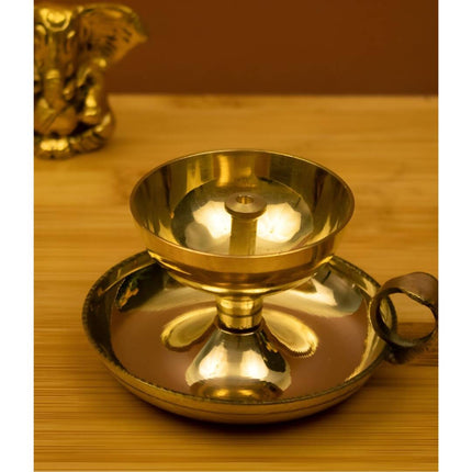 Spillbox Gold-Toned Brass Nandha Sampat Diya Pooja Essential