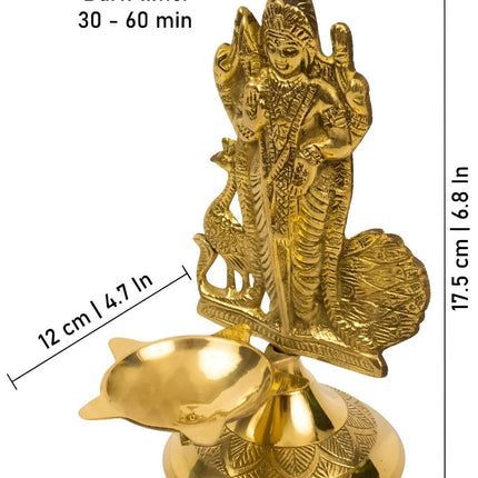 Spillbox Gold-Toned Brass Murugan Diya Pooja Essential