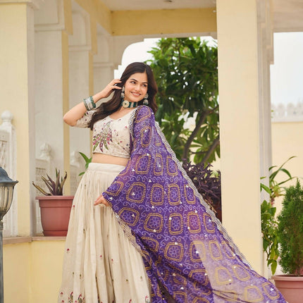Aastha Fashion Off White Pure Tissue silk Designer Lehenga Choli Collection