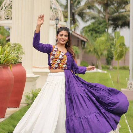 Aastha Fashion Off White Pure Cotton Designer Navratri Lehenga Choli Collection