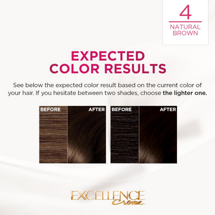 L'Oreal Paris Excellence Creme Hair Color, 4 Natural Brown