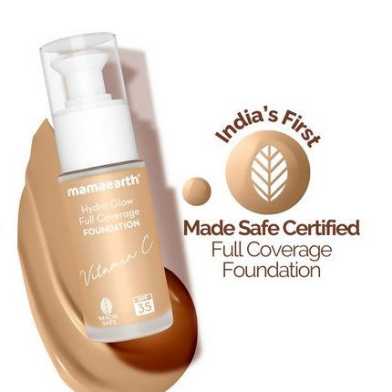 Mamaearth Hydra-Glow Full Coverage Foundation With Vitamin C & Turmeric - Beige Glow - Limited Time Offer