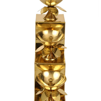 Spillbox Gold-Tone Brass 3 Step Diya