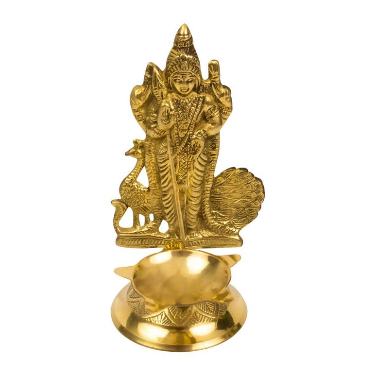 Spillbox Gold-Toned Brass Murugan Diya Pooja Essential