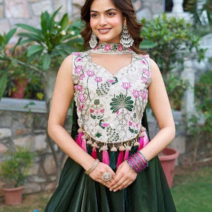 Aastha Fashion Green Pure Fendy silk Designer Lehenga Choli Collection