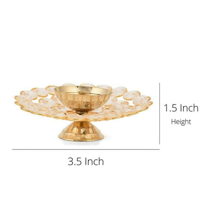 Craftvatika Gold Small Brass Puja Akhand Diya