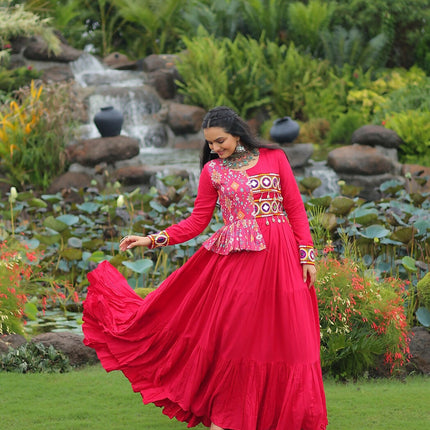 Aastha Fashion Pink Rayon Party Wear Designer Gown Collection