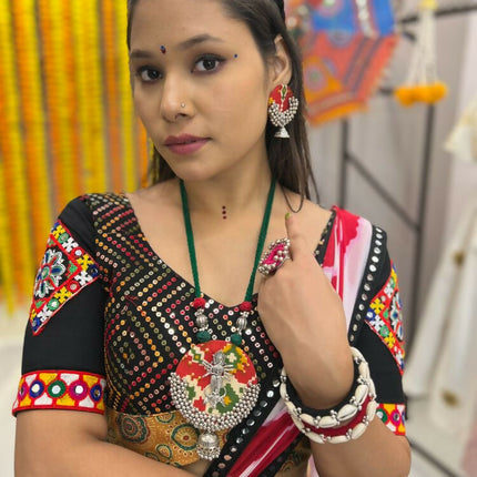 Aastha Fashion Maroon Maslin / Rayon Heavy Print + Gamthi Work Lace + Patch Semi Stitched Wedding Wear Lehenga Choli