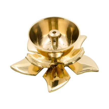 Spillbox Gold Toned Kamal Jyothi Diya Pooja Essentials