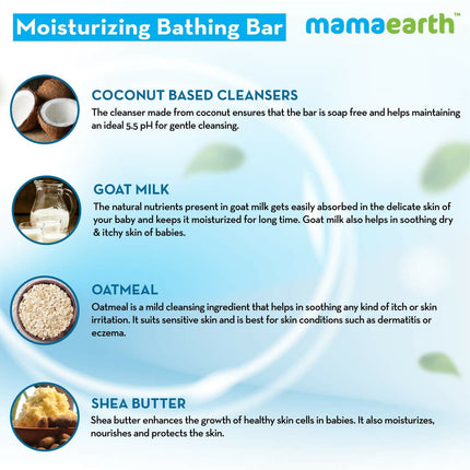 Mamaearth Moisturizing Baby Bathing Soap Bar & Natural Berry Blast Kids Toothpaste