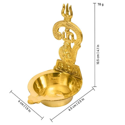 Spillbox Gold-Toned Brass Om Sakthi Diya Pooja Essential