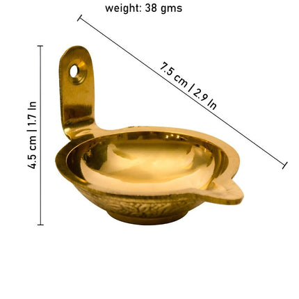 Spillbox Gold-Toned Brass Akdam Deewar Round Pooja Essential