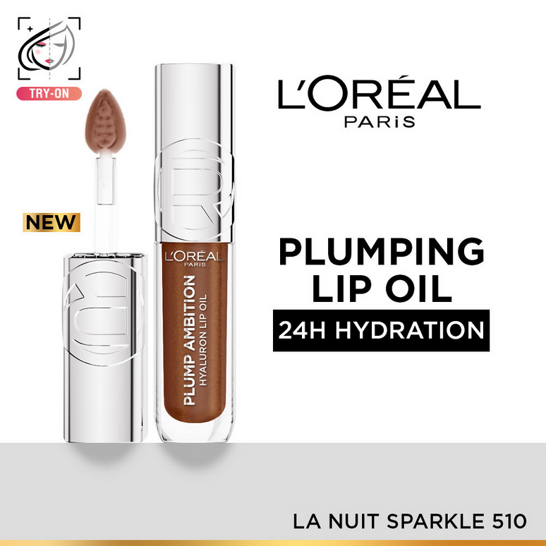L'Oreal Paris Plump Ambition Hyaluron Lip Oil - 510 La Nuit Sparkle