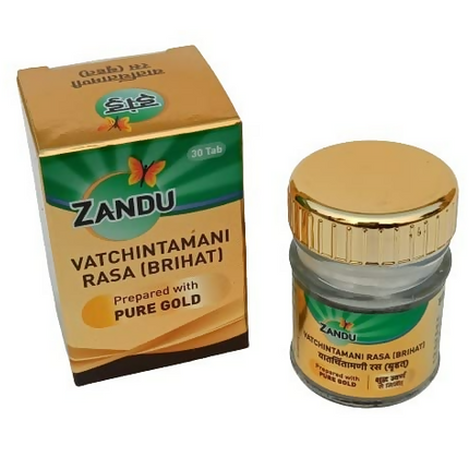 Zandu Vatchintamani Rasa (Brihat) with Gold