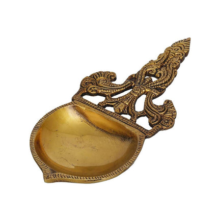 eCraftIndia Beige Ethnic Design Diya With Handle