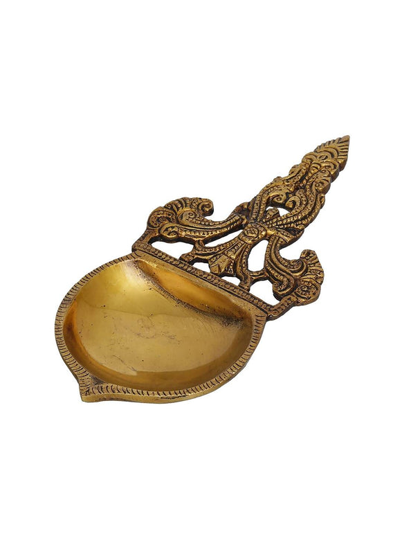 eCraftIndia Beige Ethnic Design Diya With Handle