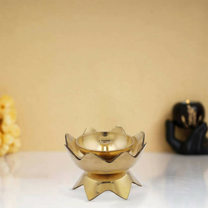 CraftVatika Gold-Toned Brass Handmade Diya
