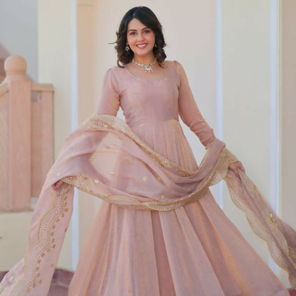 Aastha Fashion Chiku Fendy Chiffon 12 Kali Stitched Party Wear Designer Gown