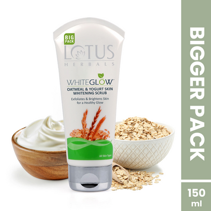 Lotus Herbals WhiteGlow Skin Brightening Oatmeal & Yogurt Gentle Exfoliator Scrub
