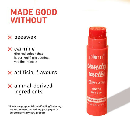 Plum Candy Melts Strawberry Sorbet Tinted Lip Balm