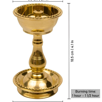 Spillbox Gold-Toned Brass Udupi Nanda Stand Diya Pooja Essential