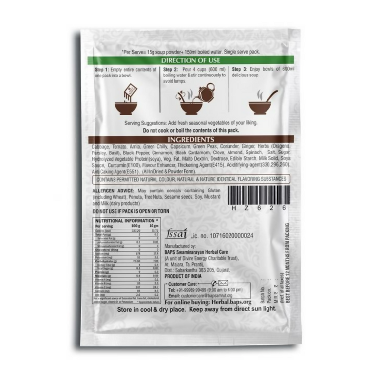 Baps Amrut Immune Boosting Green Veg Soup