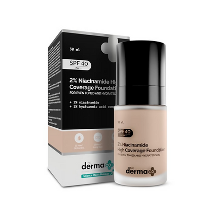 The Derma Co 2% Niacinamide High Coverage Foundation-03 Natural