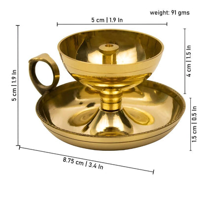 Spillbox Gold-Toned Brass Nandha Sampat Diya Pooja Essential
