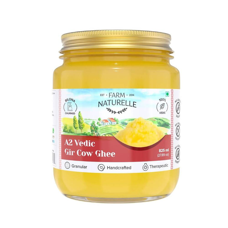 Farm Naturelle A2 Vedic Gir Cow Ghee | Cultured Ghee | Traditional Bilona Method | Pure A2 Ghee